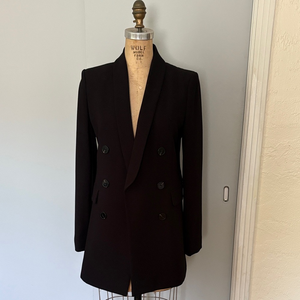 Zara Black Double-Breasted Blazer (XS)